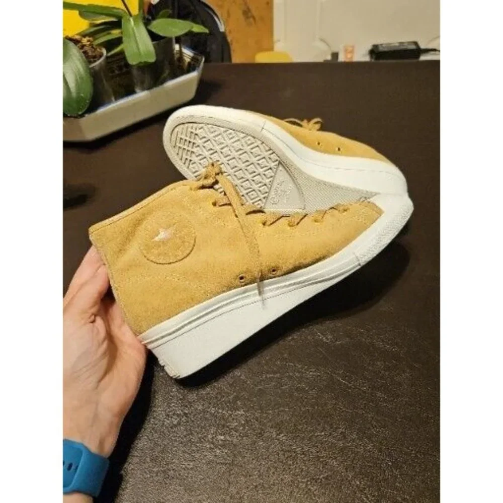 Rare Immaculate SIZE 6 Preloved high heel Converse AllStar Suede thin fur lining - Picture 3 of 16